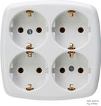 Kopp 4-Way Socket Square Without Cable Arctic White -, Verzenden
