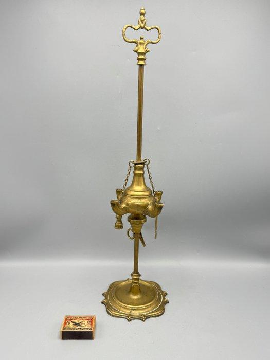 Snotneus olielamp kandelaar - Chandelier - Laiton - Snotneus, Antiek en Kunst, Curiosa en Brocante