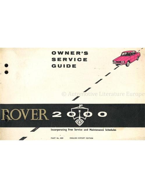1965 ROVER 2000 SERVICE- EN ONDERHOUDSBOEKJE ENGELS, Auto diversen, Handleidingen en Instructieboekjes