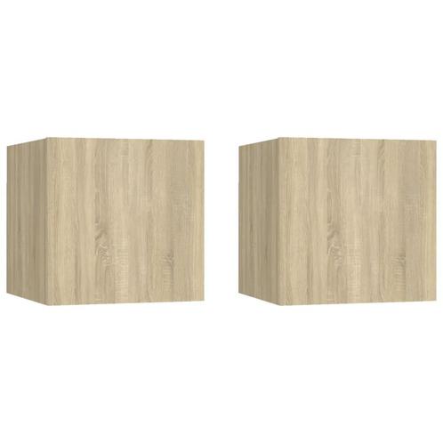 vidaXL Nachtkastjes 2 st 30,5x30x30cm bewerkt hout sonoma, Huis en Inrichting, Slaapkamer | Nachtkastjes, Nieuw, Verzenden