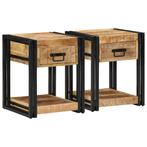 vidaXL Nachtkastjes 2 stuks 40x40x50 cm Massief ruw hout, Verzenden, Nieuw