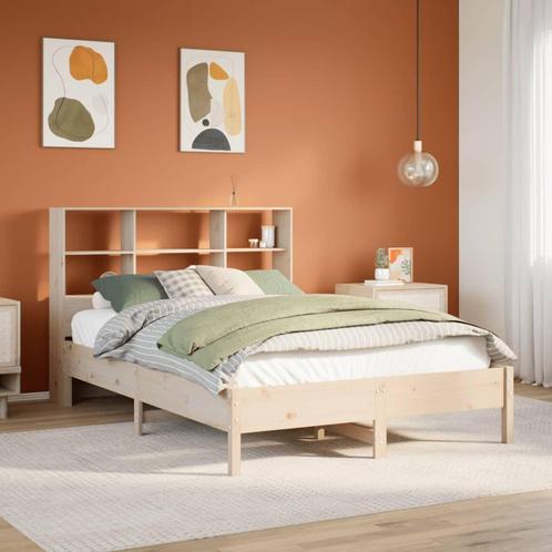 vidaXL Bed met boekenkast zonder matras massief grenenhout, Huis en Inrichting, Slaapkamer | Bedden, Nieuw, Verzenden