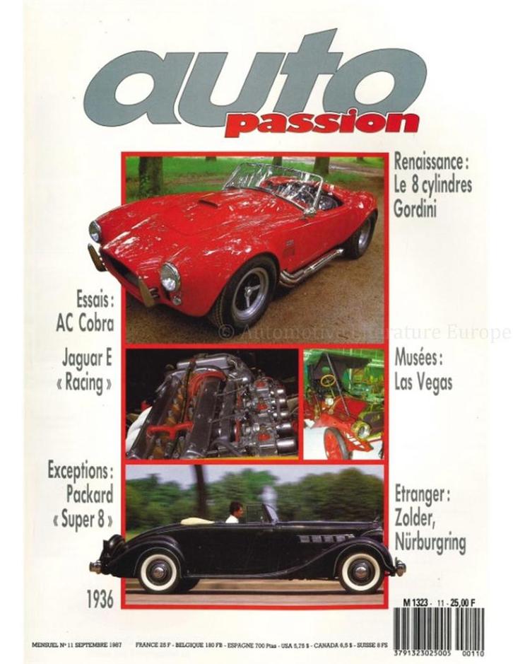 1987 AUTO PASSION TIJDSCHRIFT 11 FRANS, Boeken, Auto's | Folders en Tijdschriften, Ophalen of Verzenden