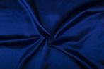 Satijn stof indigoblauw - Polyester stof 15m op rol, Verzenden