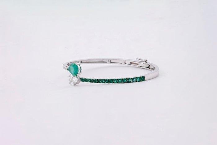 Bracelet - 18 carats Or blanc - 3.82ct. tw. Émeraude -, Bijoux, Sacs & Beauté, Bijoux anciens