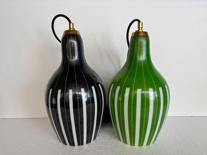 Plafondlamp (2) - Glas, Messing, Antiek en Kunst, Antiek | Verlichting