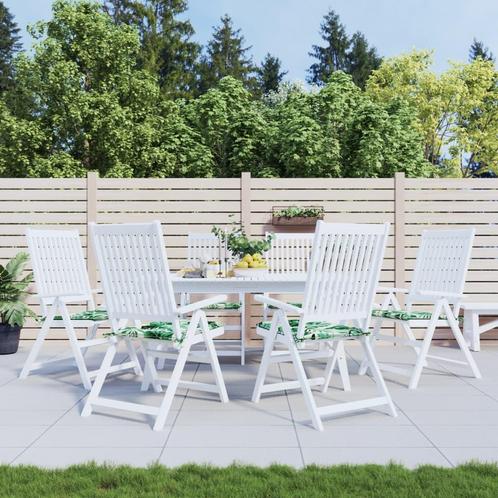 vidaXL Stoelkussens 6 st bladpatroon 40x40x3 cm stof, Huis en Inrichting, Woonaccessoires | Kussens, Nieuw, Verzenden