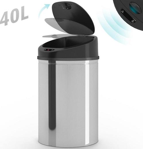 Vuilnisbak / Afvalbak met sensor - 40L - RVS - waterproof -, Huis en Inrichting, Woonaccessoires | Overige, Verzenden