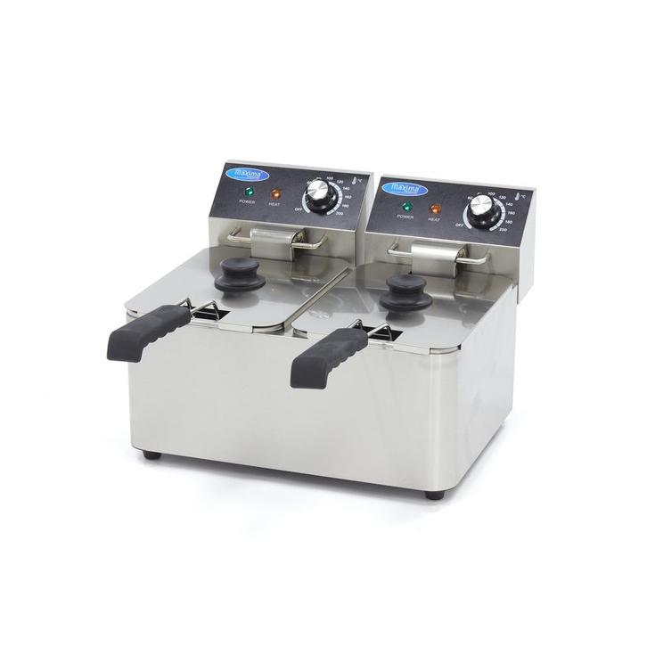 Frituurpan - 2x 4 L - 2 Manden - tot 1,5 Kg Frites, Elektronische apparatuur, Frituurpannen, Nieuw, Duo-friteuse, 4 liter of meer