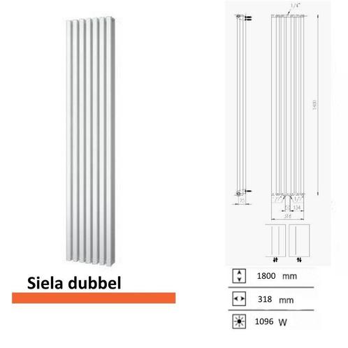 Designradiator Plieger Siena Dubbele Variant 1096 Watt, Doe-het-zelf en Bouw, Sanitair, Overige typen, Nieuw, Ophalen of Verzenden