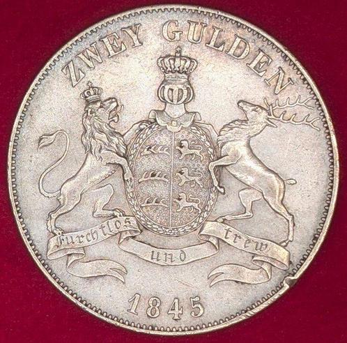 Duitsland, Württemberg (Duitse Staten). William I. 2 Gulden, Postzegels en Munten, Munten | Europa | Niet-Euromunten