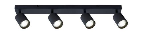 Opbouw Bar Spot Armatuur Zwart | 4x Richtbare Spots, Huis en Inrichting, Lampen | Spots, Led, Nieuw, Metaal of Aluminium, Plafondspot of Wandspot