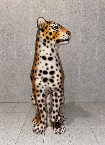 Beeld, Grand Leopard - 90 cm - Keramiek