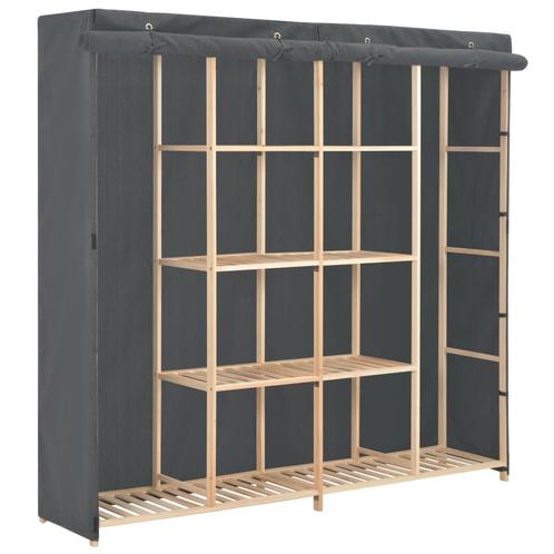 vidaXL Kledingkast 173x40x170 cm stof grijs, Huis en Inrichting, Kasten | Kleerkasten, Nieuw, Verzenden