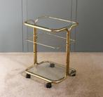 Serveerwagen - Vintage Barwagen, Trolley - Metaal, Glas, Antiek en Kunst