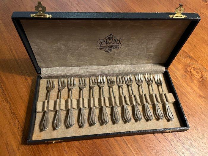 Fourchette à gâteau - Argent - Mini fourchettes à tarte (12), Antiquités & Art, Antiquités | Argent & Or