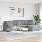 vidaXL Modulaire bank met voetenbank en kussens stof, Verzenden, Nieuw