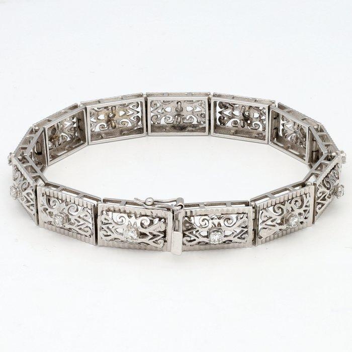 Armband - 18 karaat Witgoud Diamant (Natuurlijk), Handtassen en Accessoires, Armbanden