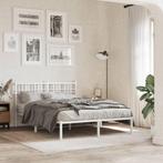 vidaXL Bedframe met hoofdbord metaal wit 140x200 cm, Verzenden, Nieuw