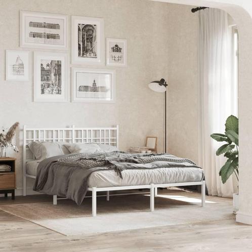 vidaXL Bedframe met hoofdbord metaal wit 140x200 cm, Huis en Inrichting, Slaapkamer | Bedden, Nieuw, Verzenden