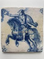 Tegel - 1700-1750 - Rider - Delfts blauwe tegel - zoals, Antiek en Kunst
