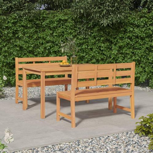 vidaXL 3-delige Tuinset massief teakhout, Tuin en Terras, Tuinsets en Loungesets, Tuinset, Nieuw, Verzenden