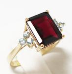 Zonder Minimumprijs - Ring - 14 karaat Geel goud Granaat -, Handtassen en Accessoires, Ringen, Nieuw