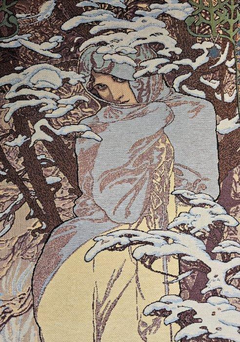 TAPIJSTER Alfons Mucha LHIVER - 100x45cm- Art Nouveau -, Antiquités & Art, Art | Objets design