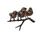 Beeldje - Bird family - Brons, Antiek en Kunst