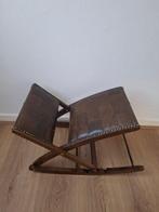 Repose-pied - Cuivre, Bois, Cuir