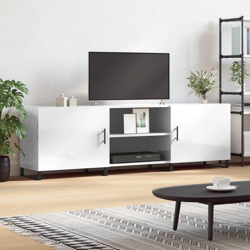 vidaXL Meuble TV blanc brillant 150x30x50 cm bois, Maison & Meubles, Armoires | Mobilier de télévision, Neuf, Envoi