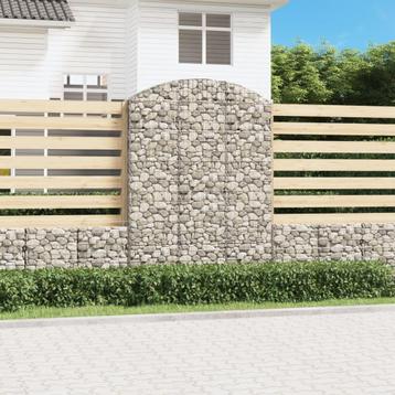 vidaXL Schanskorf gewelfd 150x30x200/220 cm gegalvaniseerd, Tuin en Terras, Bloempotten, Verzenden, Nieuw