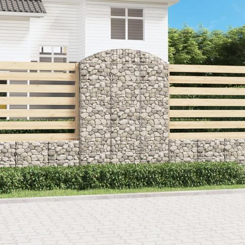 vidaXL Schanskorf gewelfd 150x30x200/220 cm gegalvaniseerd, Tuin en Terras, Bloempotten, Nieuw, Verzenden
