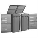 vidaXL Containerberging dubbel 138x77,5x112,5 cm roestvrij, Verzenden