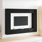 vidaXL 8-delige TV-kast set, aan de muur bevestigd, zwart, Huis en Inrichting, Kasten |Televisiemeubels, Verzenden, Nieuw