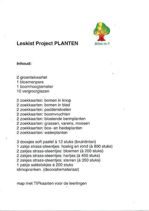 Alles-in-1 Leskist Project Planten voor 60 leerlingen, Livres, Livres scolaires, Envoi
