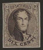België 1861 - 10c Bruin, medaillon zonder watermerk,