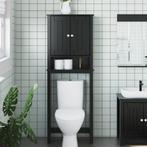 vidaXL Toiletmeubel BERG 60x27x164,5 cm massief hout zwart, Huis en Inrichting, Badkamer | Badkamermeubels, Verzenden, Nieuw