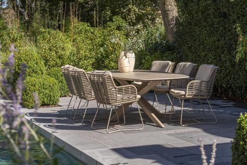 4 Seasons Outdoor Fabrice tuinset latte met Prado tafel, Tuin en Terras, Tuinsets en Loungesets