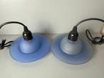 Plafondlamp - Set van 2 Blauwe Glazen UFO Lampen - Glas
