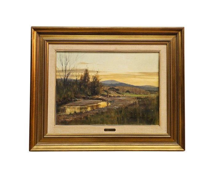 Benito Sánchez (1944) - Serene light at sunset, Antiek en Kunst, Kunst | Schilderijen | Klassiek