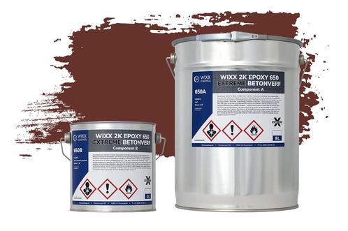 Wixx 2K Epoxy 650 Extreme Betoncoating RAL 8012 | Roodbruin, Doe-het-zelf en Bouw, Verf, Beits en Lak, Nieuw, Verzenden