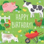 Boerderij Servetten Happy Birthday 33cm 16st, Hobby en Vrije tijd, Verzenden, Nieuw