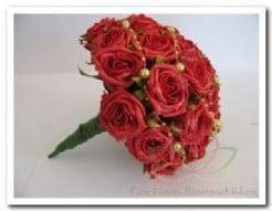 Bruidsboeket Foamrozen Rood met GoudenparelsEV47, Hobby en Vrije tijd, Knutselen, Nieuw