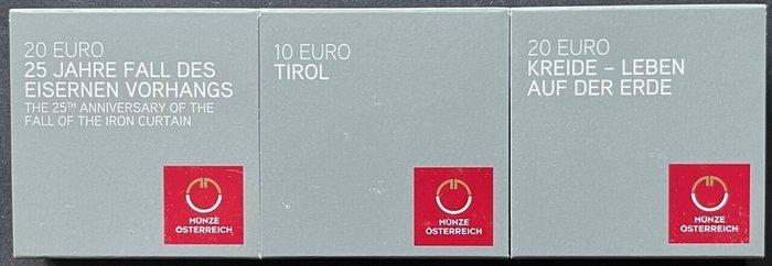 Oostenrijk. 10 Euro / 20 Euro 2014 (3 stuks) Proof (Zonder, Postzegels en Munten, Munten | Europa | Euromunten