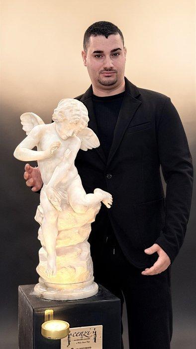 Guglielmo Pugi (1850-1915) - Beeld, Statua giovane cherubino, Antiek en Kunst, Antiek | Keramiek en Aardewerk