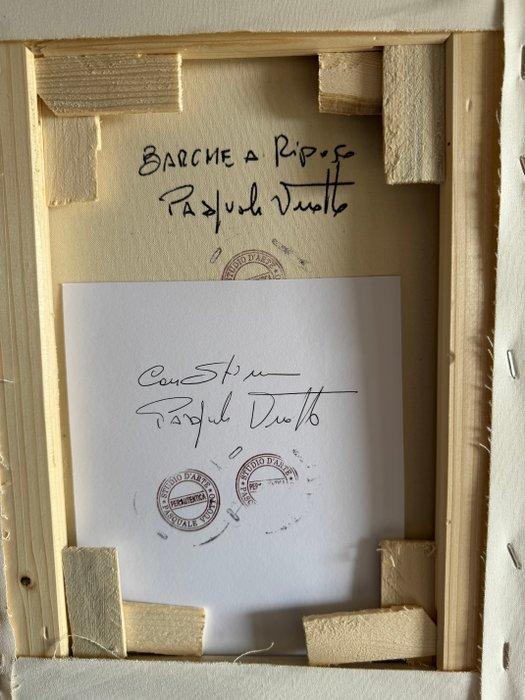 Pasquale Vuotto (1958) - Barche a riposo, Antiek en Kunst, Kunst | Schilderijen | Klassiek