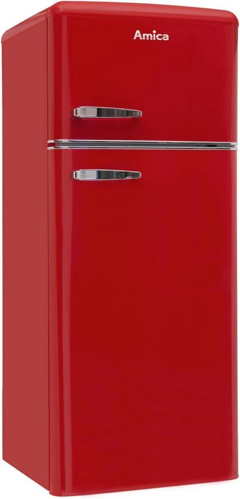 Amica Kgc15630r/vd1442ar - Koelvriescombinatie - Rood - 144, Elektronische apparatuur, Koelkasten en IJskasten, Ophalen of Verzenden