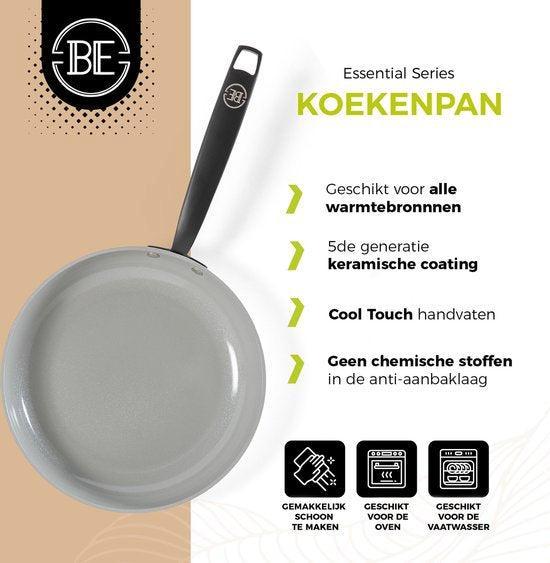 2dekans | BE Living Koekenpan - Ø 28 cm - PFAS vrije, Huis en Inrichting, Keuken | Keukenbenodigdheden, Ophalen of Verzenden