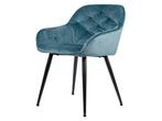 6x Design Eetkamerstoel Blauw Velvet 9051, Huis en Inrichting, Stoelen, Nieuw